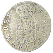 Монета 2 реала 1785 года Испания (реверс)