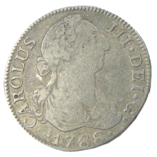 Монета 2 реала 1788 года Испания (аверс)