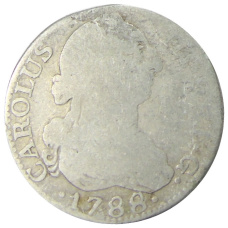Монета 2 реала 1788 года Испания (аверс)
