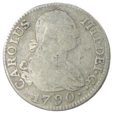 Монета 2 реала 1790 года Испания (аверс)