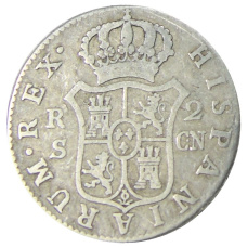 Монета 2 реала 1793 года Испания (реверс)