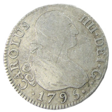 Монета 2 реала 1795 года Испания (аверс)