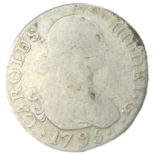 Монета 2 реала 1795 года Испания (аверс)