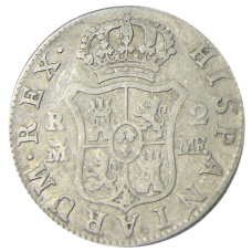 Монета 2 реала 1799 года Испания (реверс)