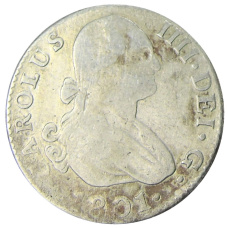 Монета 2 реала 1801 года Испания (аверс)
