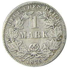Монета 1 марка 1875 года C Германия (аверс)