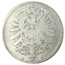 Монета 1 марка 1875 года C Германия (реверс)