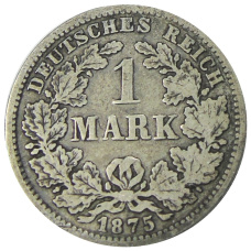 Монета 1 марка 1875 года F Германия (аверс)