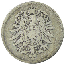 Монета 1 марка 1875 года F Германия (реверс)