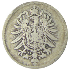 Монета 1 марка 1875 года D Германия (реверс)