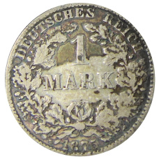 Монета 1 марка 1875 года B Германия (аверс)