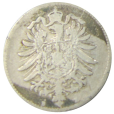 Монета 1 марка 1875 года B Германия (реверс)