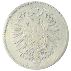 Монета 1 марка 1875 года A Германия (реверс)