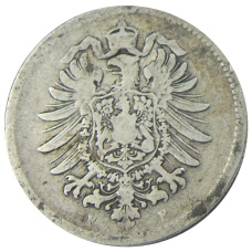 Монета 1 марка 1875 года F Германия (реверс)