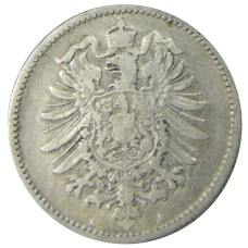 Монета 1 марка 1875 года A Германия (реверс)