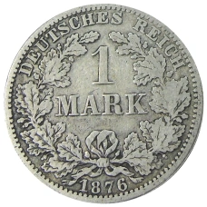 Монета 1 марка 1876 года A Германия (аверс)
