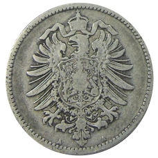Монета 1 марка 1876 года A Германия (реверс)