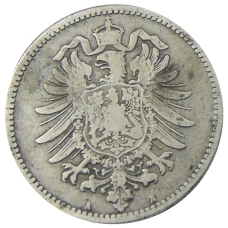 Монета 1 марка 1876 года A Германия (реверс)