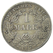 Монета 1 марка 1907 года J Германия (аверс)