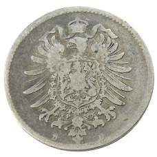 Монета 1 марка 1874 года D Германия (реверс)