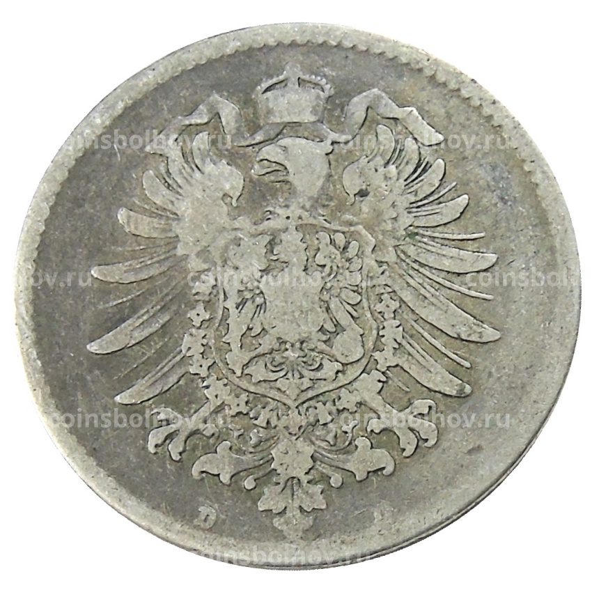 Монета 1 марка 1874 года D Германия (вид 2)