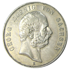Монета 5 марок 1903 года E Германия (Саксония) (аверс)