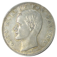 Монета 5 марок 1908 года D Германия (Бавария) (аверс)