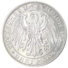 Монета 3 марки 1911 года А Германия (Пруссия) — Бреславский университет (реверс)