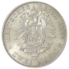 Монета 2 марки 1888 года A Германия (Пруссия) (реверс)