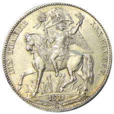 Монета 1 талер 1871 года В Германские государства — Саксония — Победа над Францией (аверс)