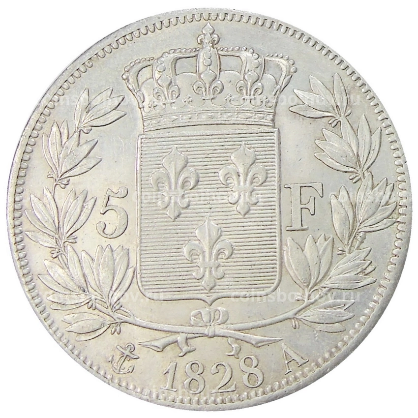 Монета 5 франков 1828 года A Франция (вид 2)