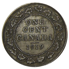 Монета 1 цент 1919 года Канада (аверс)