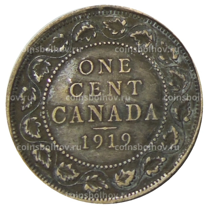 Монета 1 цент 1919 года Канада