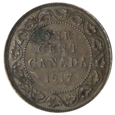 Монета 1 цент 1917 года Канада (аверс)