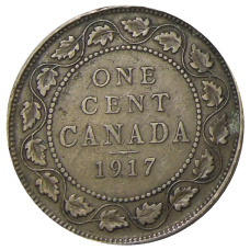 Монета 1 цент 1917 года Канада (аверс)