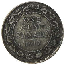 Монета 1 цент 1917 года Канада (аверс)