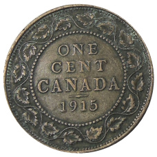 Монета 1 цент 1915 года Канада (аверс)