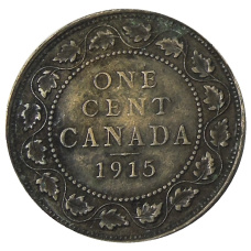 Монета 1 цент 1915 года Канада (аверс)