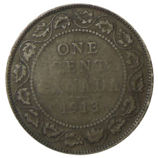 Монета 1 цент 1913 года Канада (аверс)