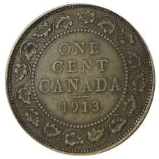 Монета 1 цент 1913 года Канада (аверс)