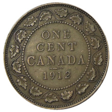 Монета 1 цент 1912 года Канада (аверс)