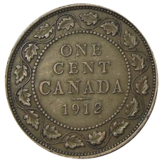 Монета 1 цент 1912 года Канада (аверс)