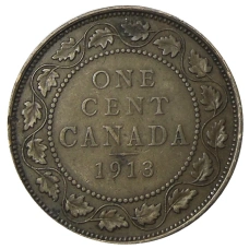 Монета 1 цент 1913 года Канада (аверс)