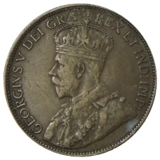 Монета 1 цент 1913 года Канада (реверс)