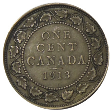 Монета 1 цент 1913 года Канада (аверс)