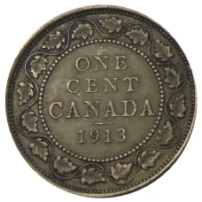 Монета 1 цент 1913 года Канада (аверс)