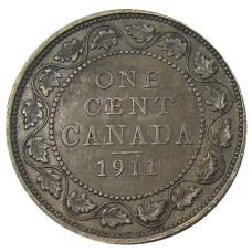 Монета 1 цент 1911 года Канада (аверс)