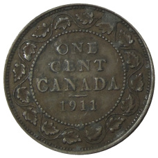 Монета 1 цент 1911 года Канада (аверс)