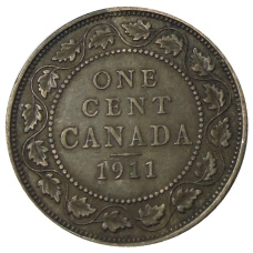 Монета 1 цент 1911 года Канада (аверс)