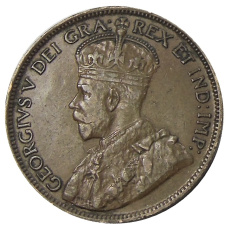 Монета 1 цент 1920 года Канада (реверс)